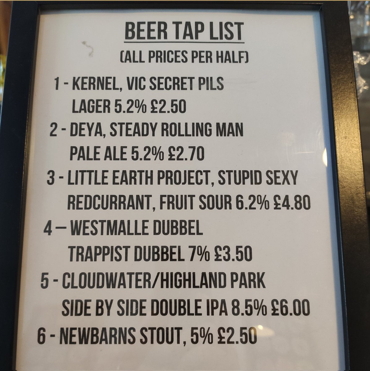 VesselPlymouth's tweet photo. Open 1pm to 9pm today. Katie has been busy making the windows festive whilst we've been closed. 
Here's our current tap list. https://t.co/zIFe3iQy8R