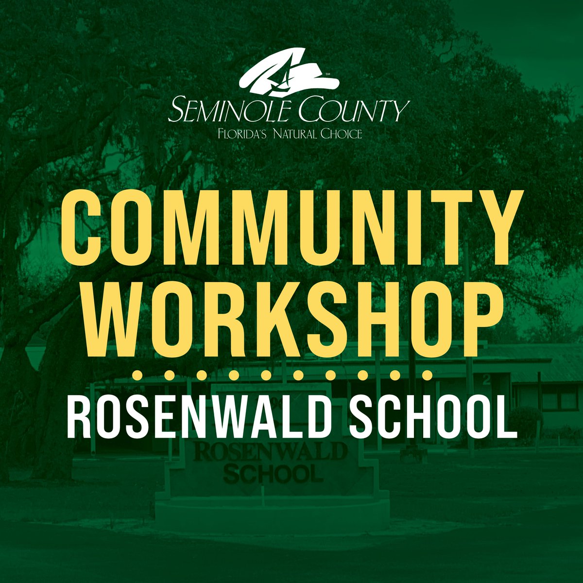 seminolecounty's tweet image. COMMUNITY WORKSHOP. Join Seminole County Planning Department Staff &amp;amp; consultants to discuss the future of the Rosenwald School site on Mon, Dec 13 from 6:30pm-8:30pm at the Eastmonte Park Civic Center Room, 830 Magnolia Drive, Altamonte Springs. For more info, call 407.665.7383