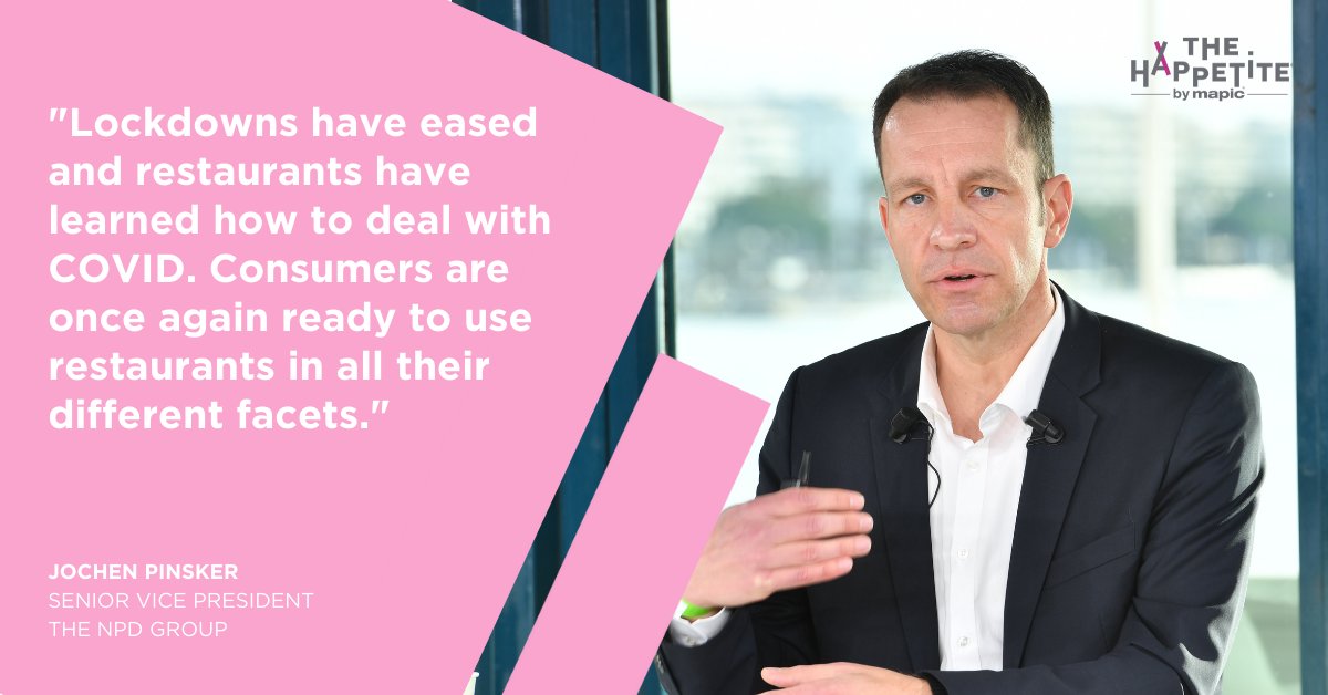 A hopeful look towards the future from Jochen Pinsker of the @npdgroup . Learnings on restarting the restaurant world from the Happetite Forum. Tune in for more. #FoodAndBeverage #TheHappetite #MAPIC #IndustryLeaders