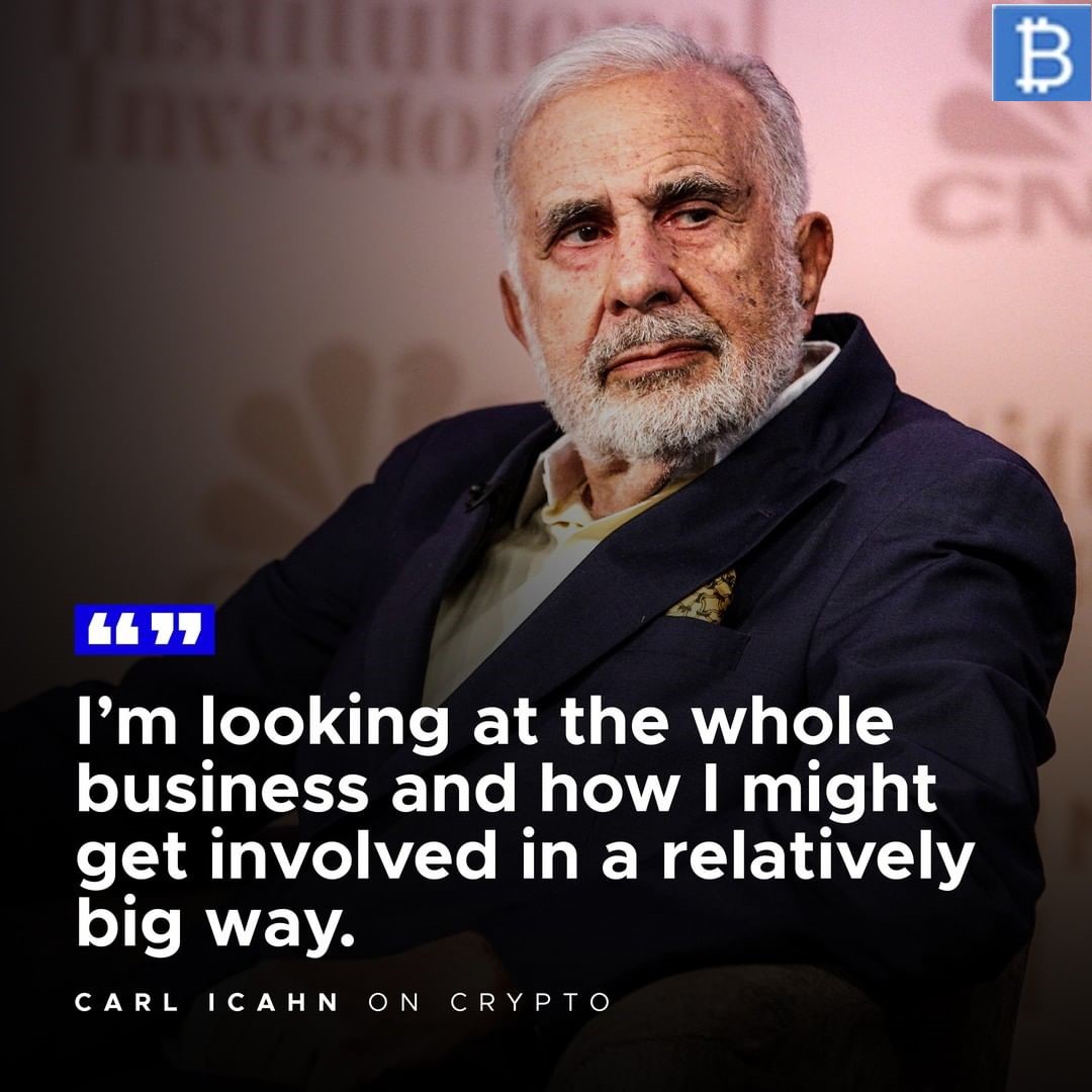 OfficialBitbing's tweet photo. Legendary billionaire investor Carl Icahn is looking to get involved in the crypto-space in a big way 👀

BitCoin The New Gold. 

#bitcoins #bitcoin #cryptocurrency #bitcoinmining #crypto #bitcoinnews #blockchain #btc #ethereum #forex #bitcointrading #bitcoincash #cryptocurrenci https://t.co/AOWfYa1Zk5