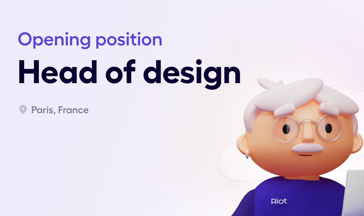 👋 On recrute notre Head of Design chez <a href="/tryriotdotcom/">Riot</a>. On crée le Duolingo de la cybersécurité, pour préparer par la pratique les employés à résister aux cyberattaques.

On se considère consumer-first, et donc le produit c'est HYPER important pour nous.

Ce qu'on cherche. 👇