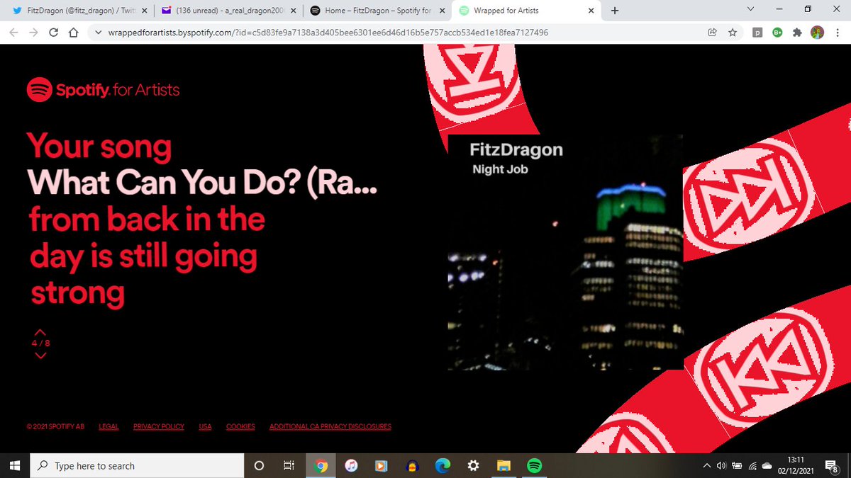 fitz_dragon's tweet photo. From our #spotifywrapped2021. If these two songs are considered the bangers from our oeuvre so far, then who are we to argue? 😜 #spofify #music https://t.co/HmbtrXQLfL
