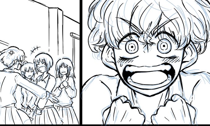 梅エリ漫画描き始めました。
まずは中1の小梅とみほさん描いてる。 