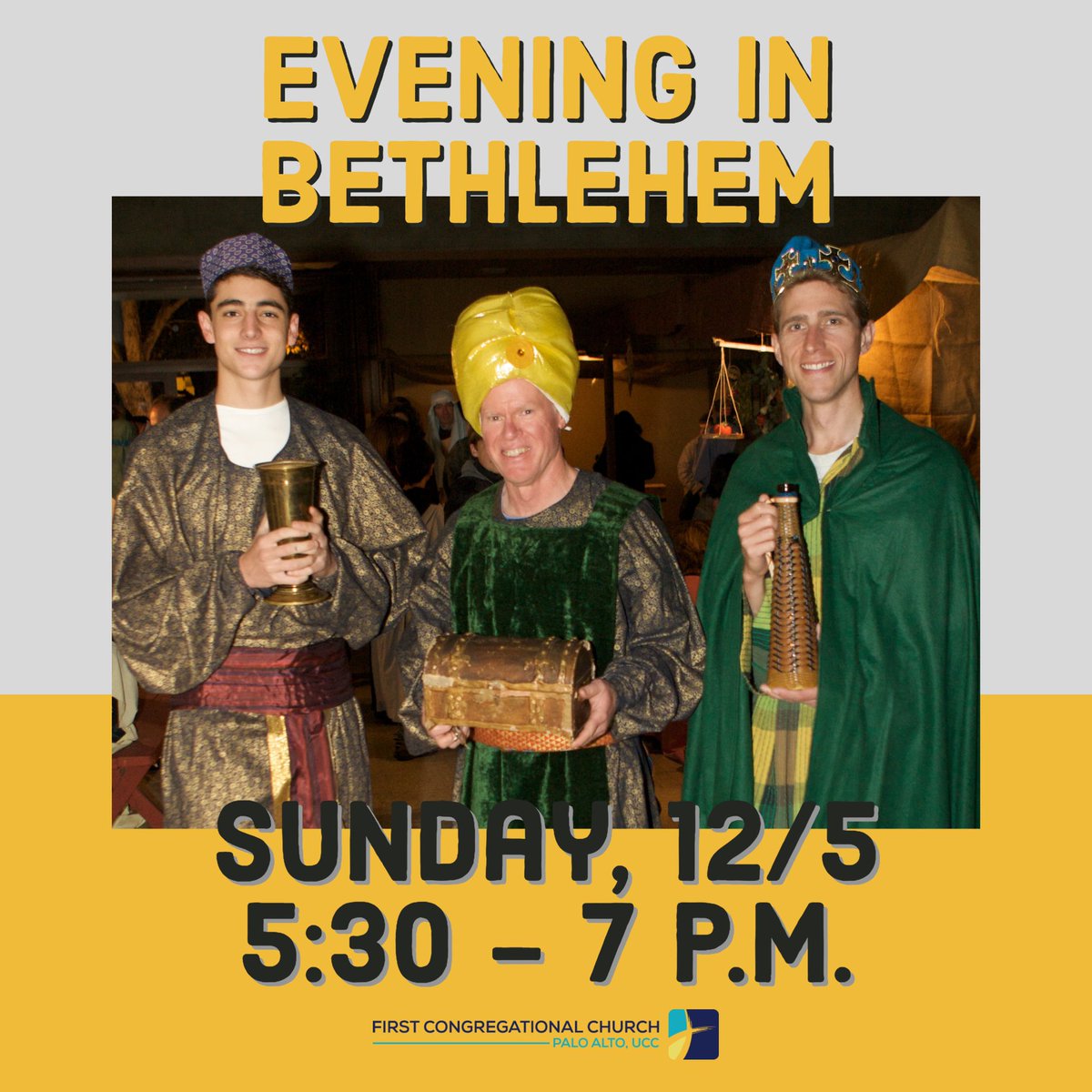 FCCPA's tweet photo. Evening in Bethlehem: We will return to a magical FCCPA holiday tradition on Sunday, Dec. 5 from 5:30-7 p.m. as our social hall is turned into the town of Bethlehem for the evening. Join us for food, games, stories and, of course, the arrival of Mary, Joseph and the Baby Jesus! https://t.co/JwY4xTVdah