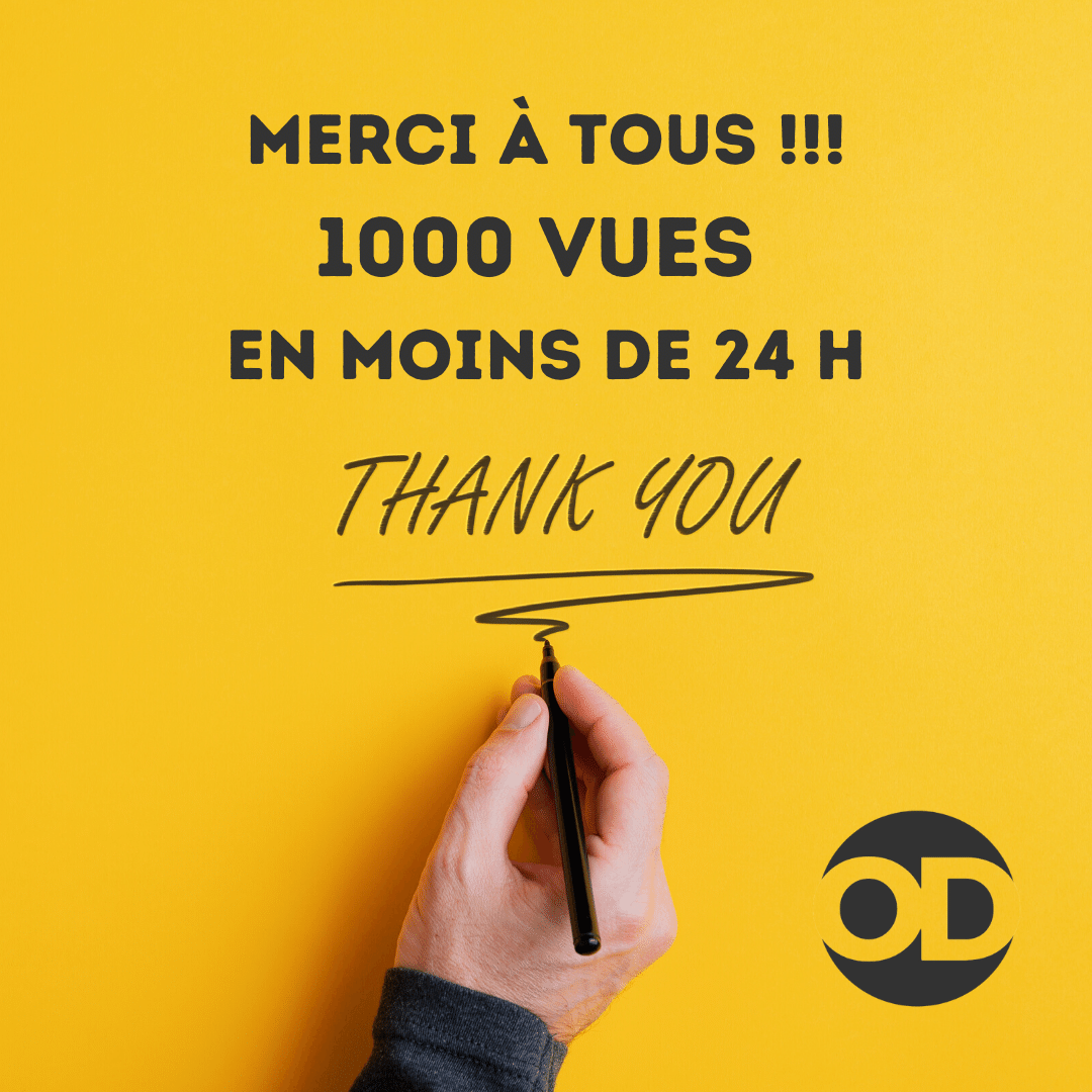😀 Nous sommes joie et allégresse !!! 
Les retours que nous recevons de toute part sont très positifs et encourageant. Ça donne le peps nécessaire afin de poursuivre l'aventure. 

À bientôt
La Team ODD