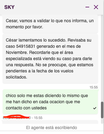 ismadot's tweet photo. @SKYAirline_CL eso no solución de nada solo se hace tiempo para que me canse acceda a cualquier "solución" estupida que me den por mero agotamiento, donde esta la protección al consumidor? @SERNAC https://t.co/joM8ouI5Yu
