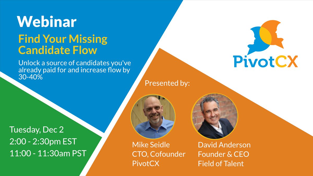 hw_bates's tweet photo. Come join the conversation on candidate remarketing in half an hour with Mike Seidle and David Anderson: https://t.co/4qe6u5tgwk https://t.co/cqJeOxWpBl