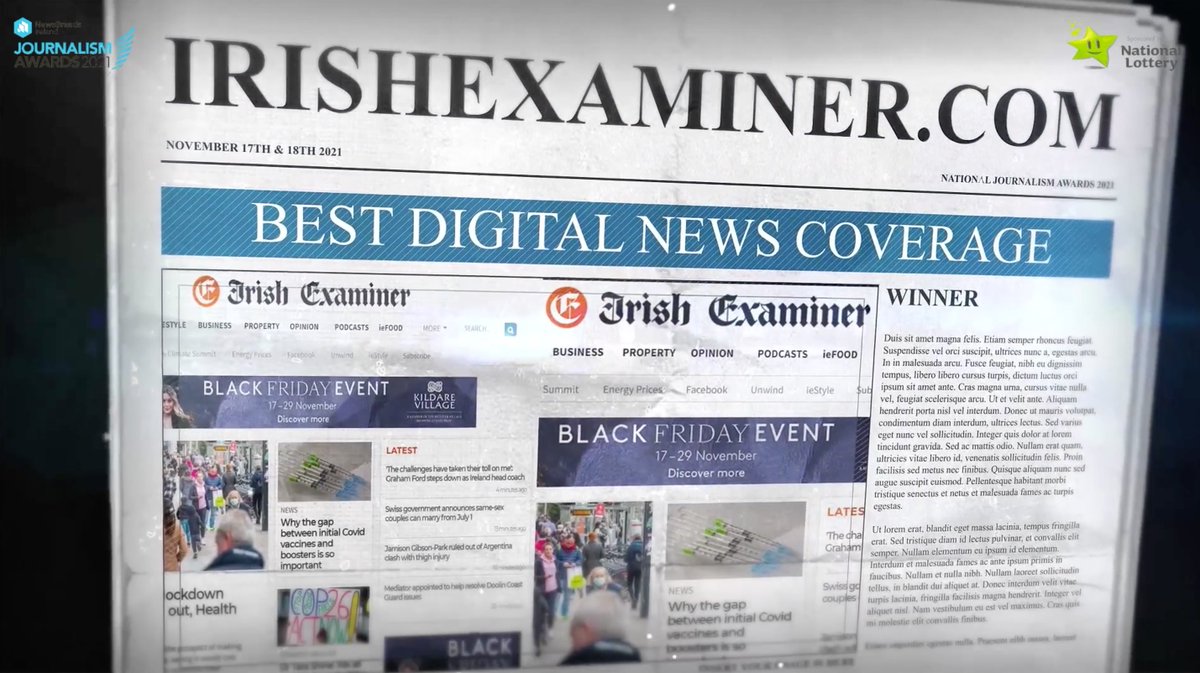 The Irish Examiner has just won Best Digital News Coverage at this year’s #JournoAwards21. Thank you to all our subscribers, readers, and followers for trusting us to deliver.