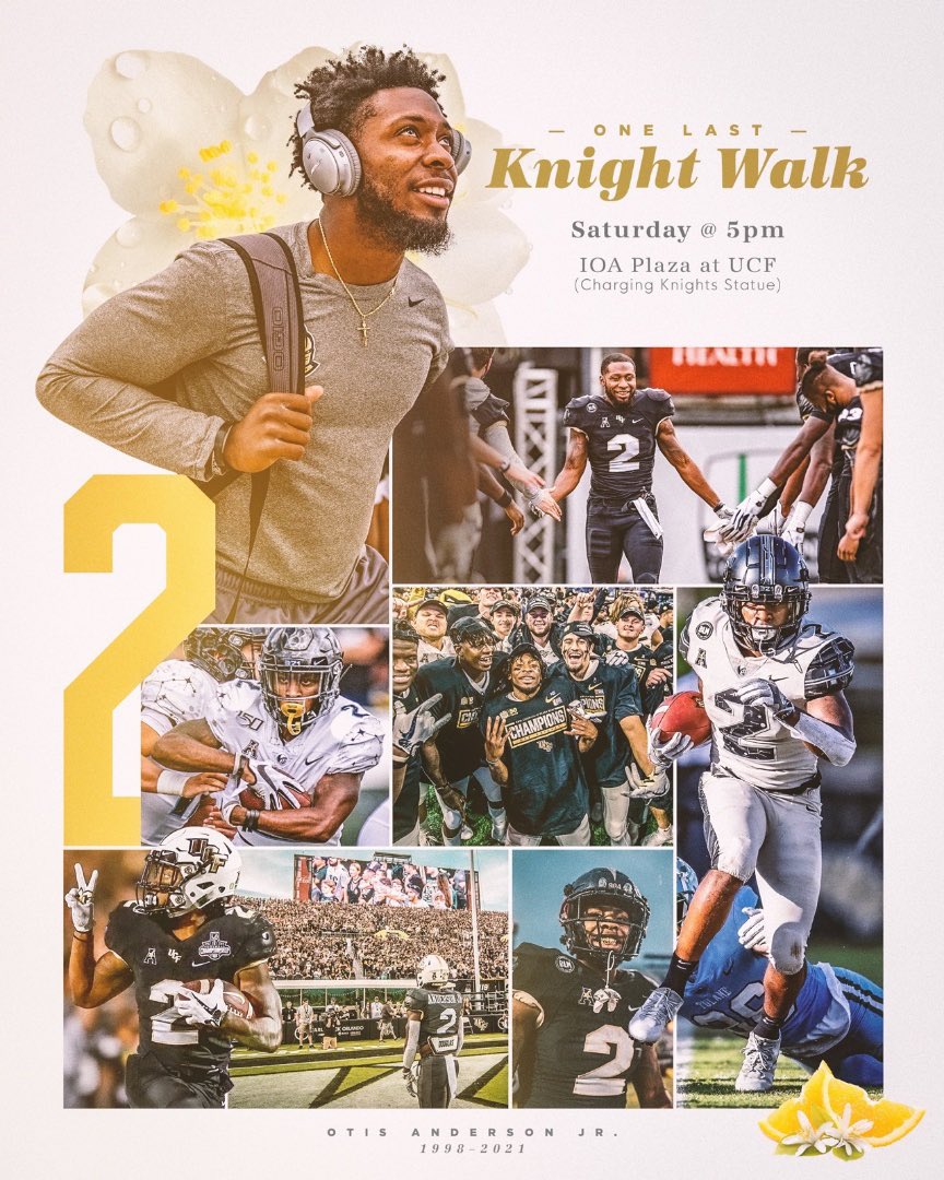 A vigil for our fallen brother Otis Anderson will be held this Saturday <a href="/5/">Reserved</a> PM all are welcomed to attend. Candles and balloons are appreciated but not required.

Gate 2 of Spectrum stadium
4465 Knights Victory Way
Orlando, FL 32826
United States

Attire: Please wear white