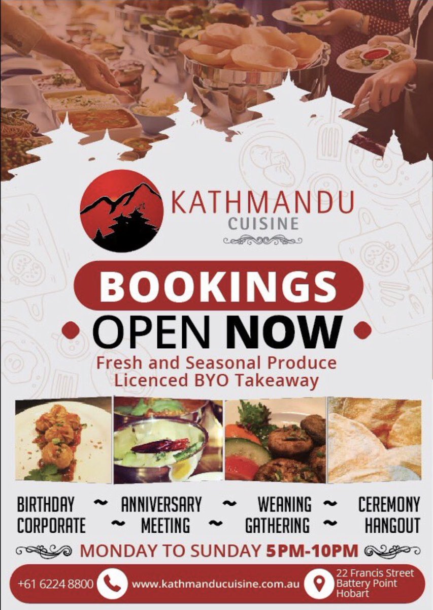Group booking, seminar or work function!!! Remember Kathmandu Cuisine.
#kathmanducuisine #Tasmania #nepaleasefood #tibetanfood