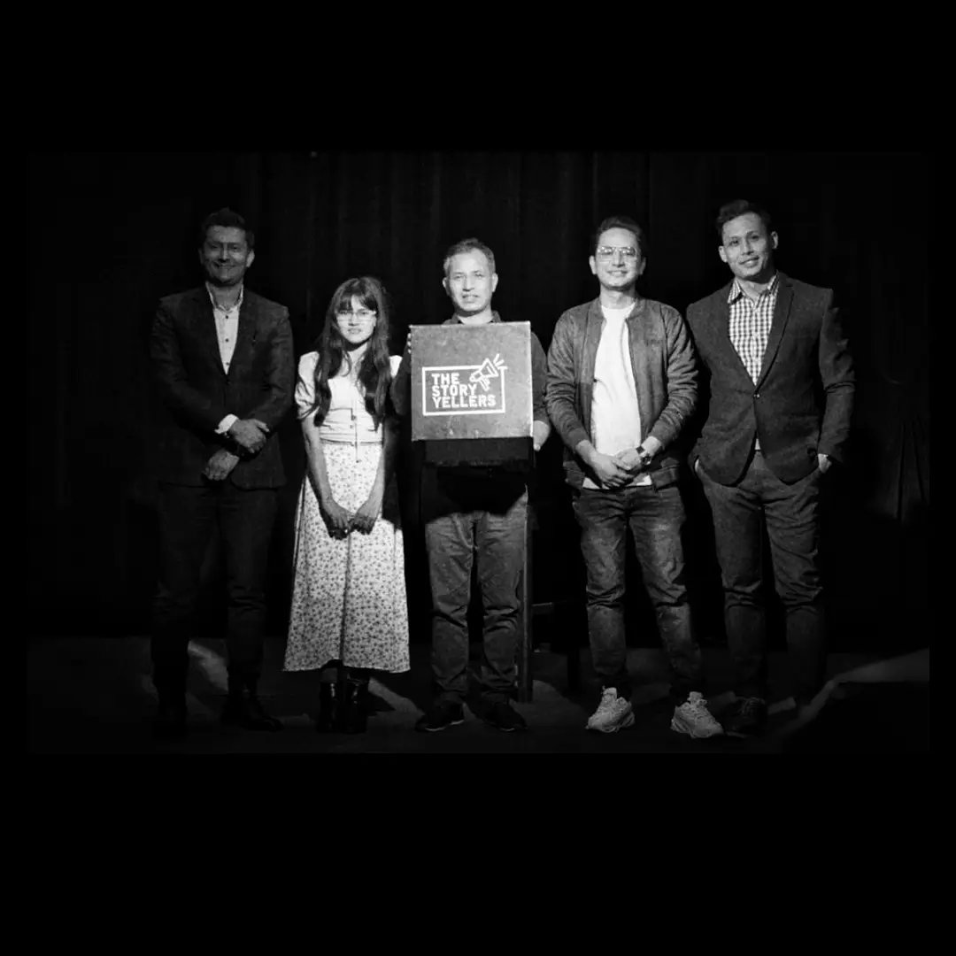 NirdeshDwa's tweet photo. Thanks for having me on stage @thestoryyellers.felt great sharing my story and hearing the stories of @Saigrace16 @rajankoirala @YoznaaThapa https://t.co/p8R35R847a