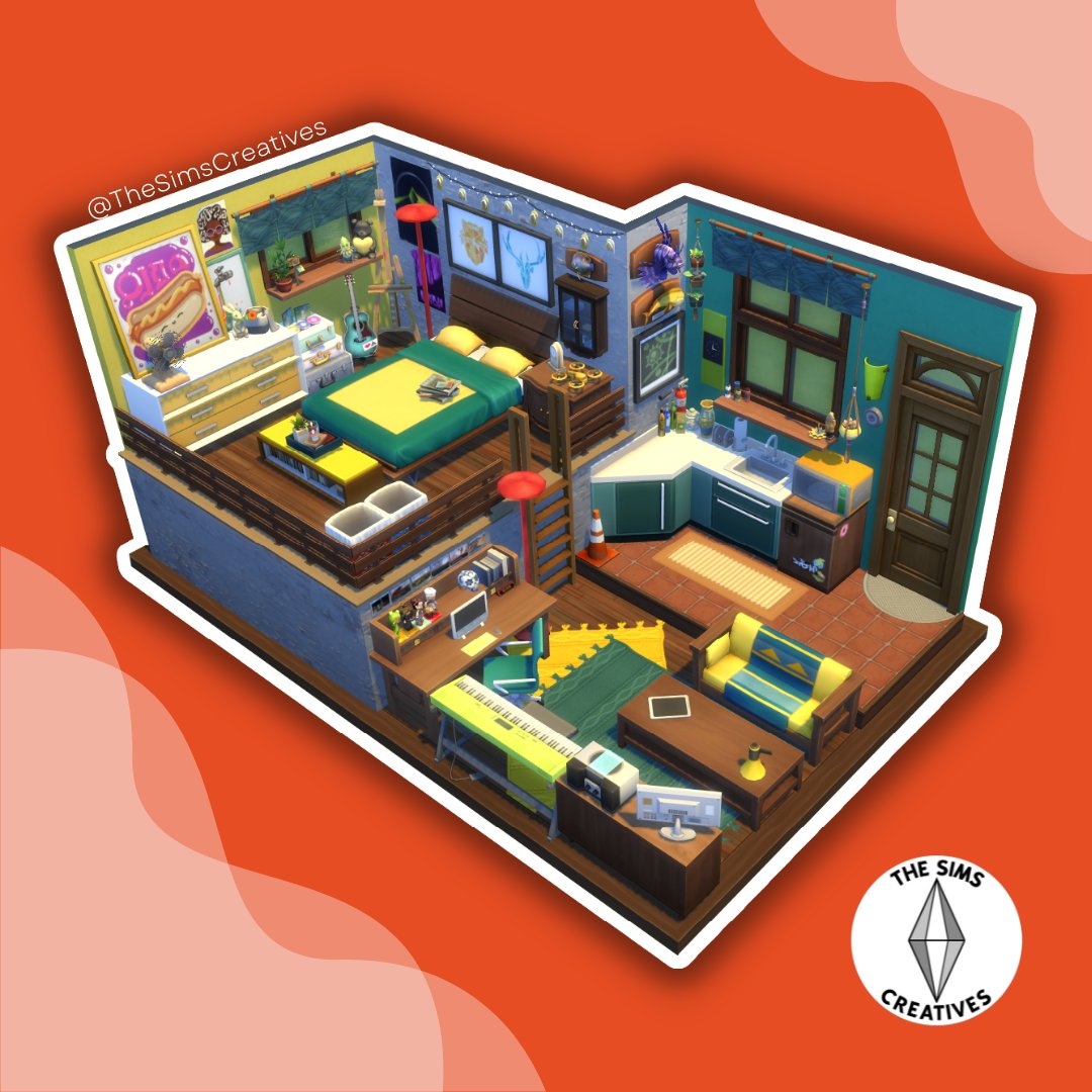Sims4BuilderTX's tweet photo. Student's Dormitory Loft #TheSims4 #TheSims https://t.co/RUU5gwDlHb