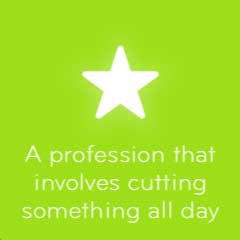 Game94x100's tweet photo. A profession that involves cutting something all day 94
https://t.co/FHyHWwXQ1Y https://t.co/4lwf4wWCsN
