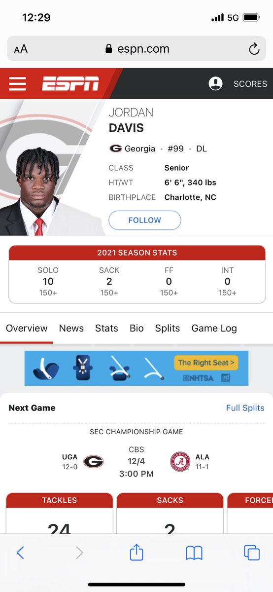 jjhouser8's tweet photo. I am tired of the Jordan Davis overreactions. What player has these stats and is in conversation for Heisman. Will Anderson gets these stats in a single game. https://t.co/LaVfRhiEsP