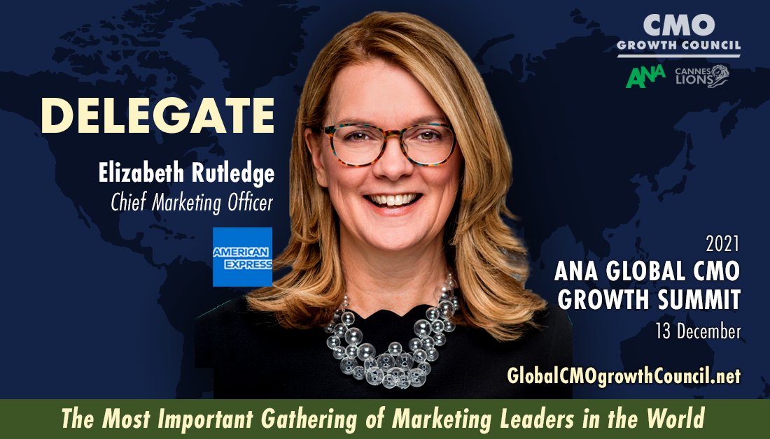 ANACMOMasters's tweet photo. #CMOs, join Elizabeth as a delegate on December 13. "I’m proud to represent @AmericanExpress at the 4th annual ANA Global CMO Growth Summit, bringing together key leaders to discuss marketing growth priorities."
https://t.co/orkjTGMozg #growthsummit #ActionsBeyondAds https://t.co/x53bwNkH0D