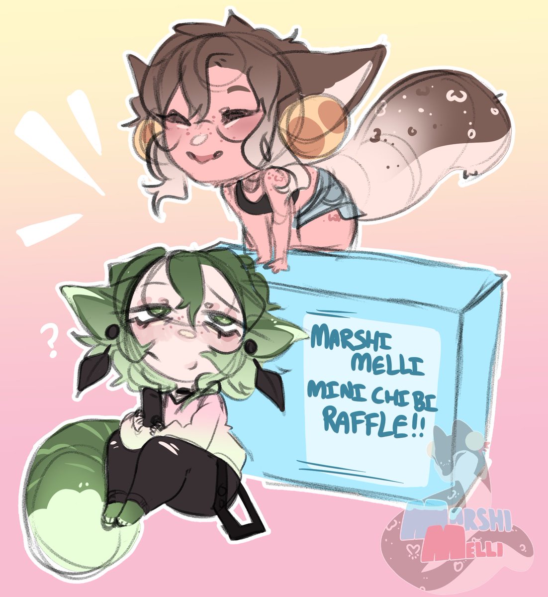 MarshiMelli's tweet photo. RAFFLE TIME!!
-
to enter: 
🌸-you must be following me
🌸-like
🌸-retweet
🌸-comment a picture of the character you hope to get drawn
🌸-tag a buddy or two in your comment

Winner will be chosen by rng based on comments but all other things are requirements. https://t.co/L9GxJgriLu