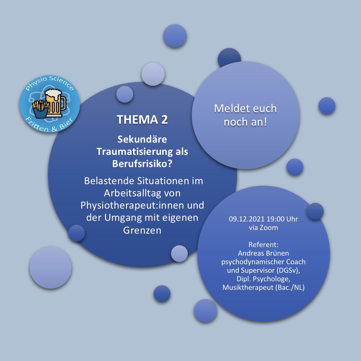 Physio_SciPub's tweet photo. Der letzte Science Pub dieses Jahres steht nun vor der Tür!🍟🍺 Wir freuen uns sehr auf das Thema und den Referenten Andreas Brünen!🤩 Meldet euch noch an und diskutiert mit uns am 09.12. über ein spannendes Thema😎💪🏼 

#Physioscience #Physiotherapie #Wissenschaft #Studium https://t.co/s0o4ELm5wh
