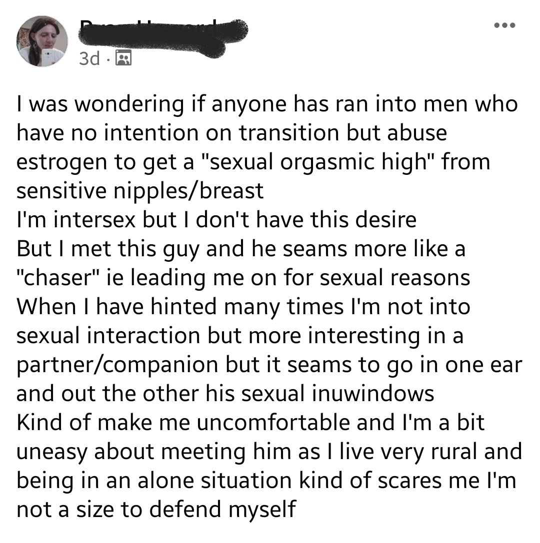 ThatGcBich's tweet photo. To say you have never encountered or heard of an AGP male is a blatant lie. Look in the mirror....
#AGP #Fetish #Male #MTF #Transgender #terf #proTerf #TeamTerf https://t.co/eTn9SllkxI