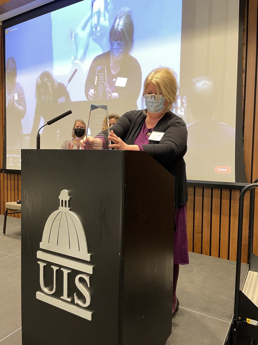 CURES_IL (@cures_il) on Twitter photo Carolee Rigsbee of <a href="/UISedu/">University of Illinois Springfield</a> receiving a token of appreciation for her leadership, dedication and determination to coordinating the 2021 CURES Community Project Lab. Carolee Rigsbee of <a href="/UISedu/">University of Illinois Springfield</a> receiving a token of appreciation for her leadership, dedication and determination to coordinating the 2021 CURES Community Project Lab.