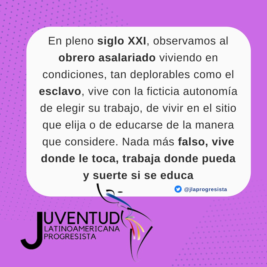 JLAProgresista's tweet photo. #EsclavitudModerna
📌 Día Internacional para la Abolición de la Esclavitud
A pesar de que el obrero es aparentemente #libre , no existen grandes diferencias en las condiciones de vida entre un obrero y un #esclavo
Que tanto ruido y grito de libertad, no te engañe!!
#Jlap https://t.co/FQEahGccDN