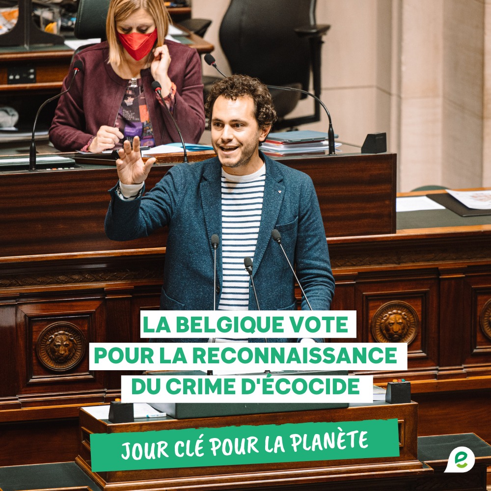 #BREAKING Notre demande de reconnaître l'écocide comme crime international est adoptée par 96 votes contre 39 💚

Une première dont la Belgique peut être fière 🇧🇪 Je vous avoue être TROOOOP content 🤩

#StopEcocideNow