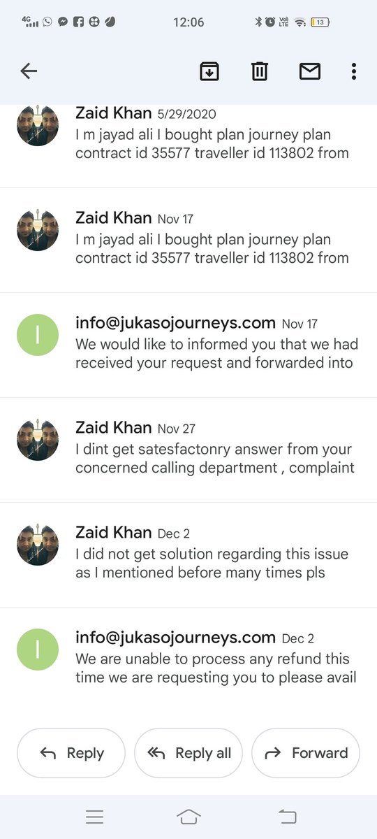 zaidluvs123's tweet photo. @JukasoJourney   I bought jurney plan In 30000 rs after burgning when I asked for chek in and all they asked me 6000 rs more, I refused and ask for refund they don't solve this issue...pls oder to them to refund or avail this plan as they told while selling the same https://t.co/bVnMChwL7i