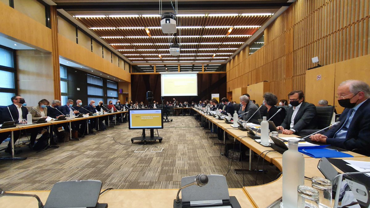 #CamfOfficiel #AssisesDuCommerce 1ère Séance de l'Atelier Reconquête du commerce dans les Territoires que je co-préside: excellentes interventions, diagnostics établis et amorces des mesures en ligne de mire