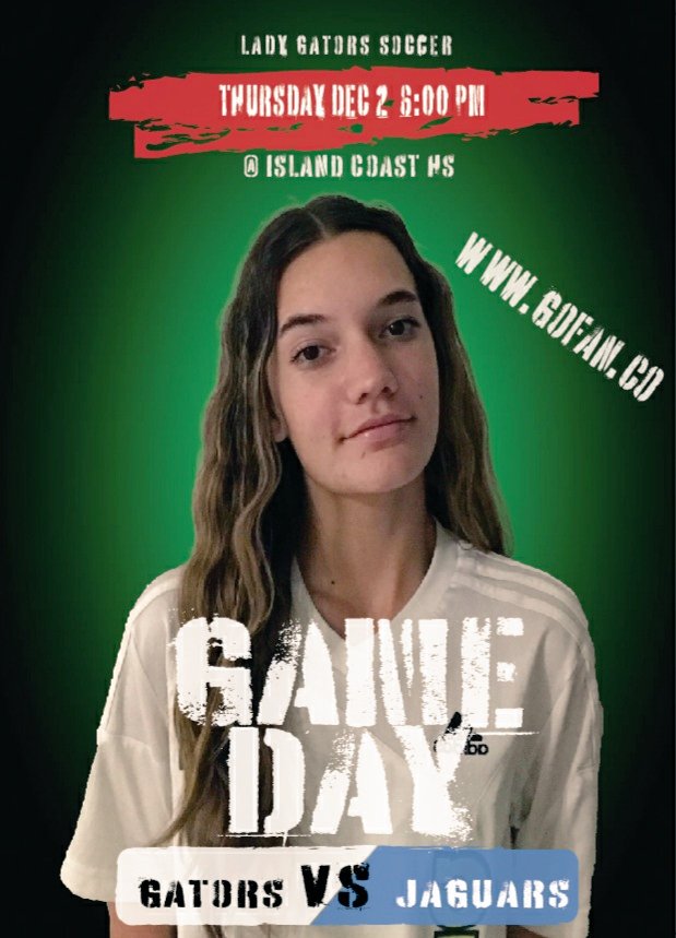 ⚽️⚽️⚽️⚽️⚽️⚽️⚽️⚽️⚽️⚽️⚽️

🐊 LADY GATORS SOCCER 🐊
 
🆚 ELCHS 
📆  THURSDAY 12/2/2021
📍  <a href="/ichighschool/">Island Coast High</a>
⏰  6:00 PM

@IslandCoastAD1