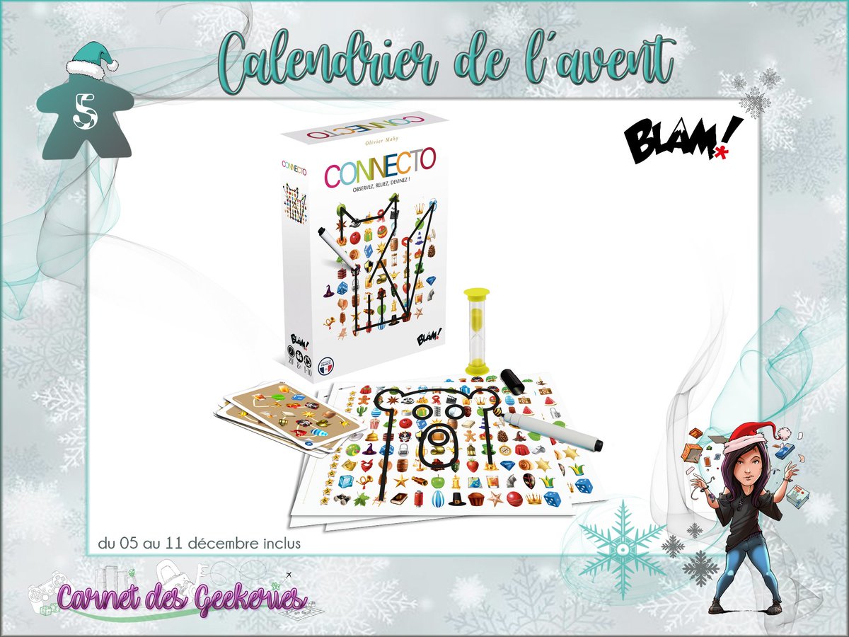_Hina___'s tweet photo. 🎅 #CONCOURS 🎄  𝐂𝐚𝐥𝐞𝐧𝐝𝐫𝐢𝐞𝐫 𝐝𝐞 𝐥'𝐀𝐯𝐞𝐧𝐭 🎁 Case n°5

Reliez les icônes pour découvrir le dessin mystère ! Mais il faudra être rapide pour deviner en premier ;)

🎁 A gagner : Connecto 
🎄 RT + Follow @_Hina___ &amp; @blam_edition

🌟Fin le 11/12/21 
🇫🇷 

#j2s #bgg https://t.co/vqFY7d5sNz