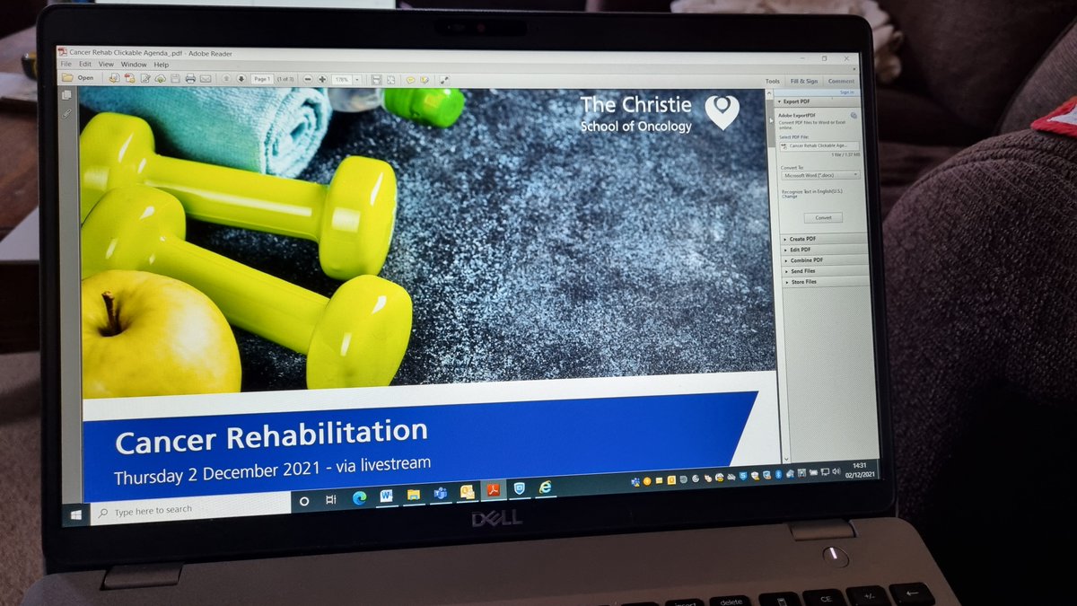SuziGermain's tweet photo. Fab day listening to loads of wonderful initiatives to improve quality of life for patients living with and beyond cancer! Some brilliant ideas to carry forward into my own practice! Thanks #SoORehab2021 #slgeek #lifelonglearning #cancerrehab https://t.co/g4NqO8Dbsr