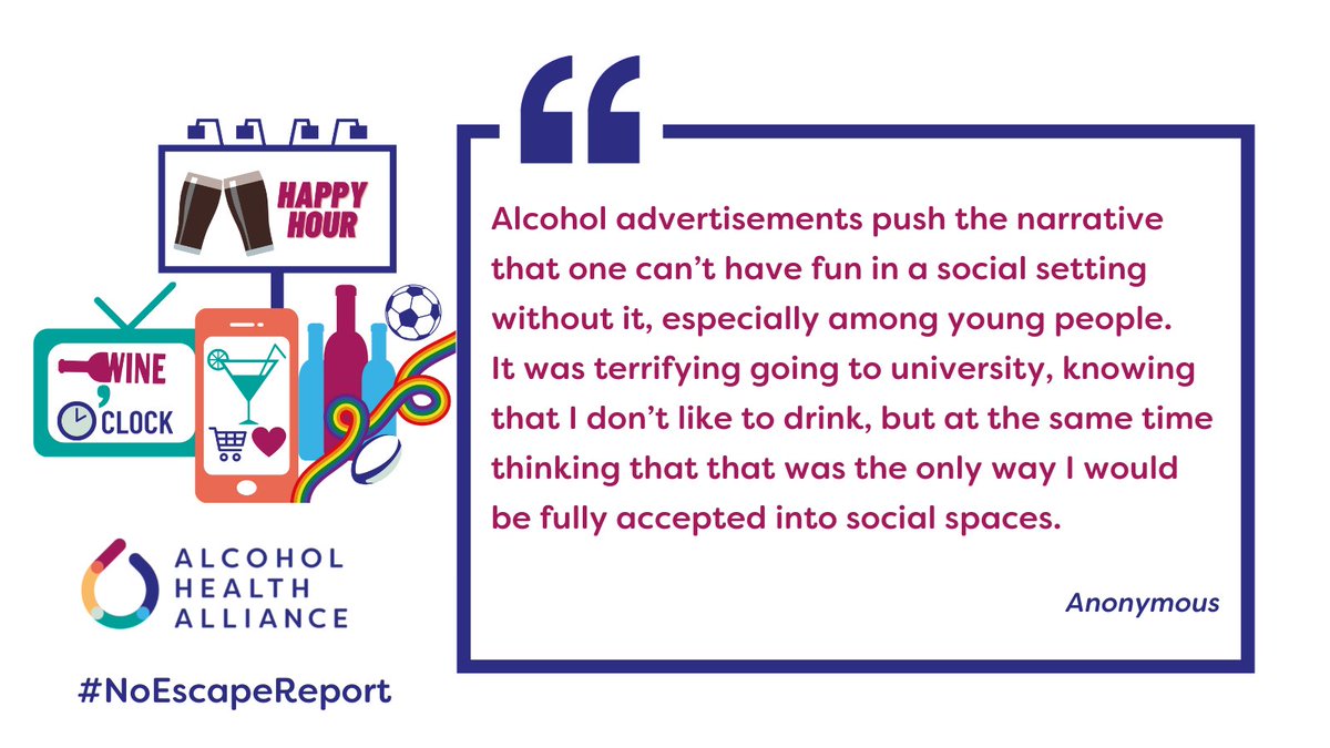 UK_AHA's tweet photo. Our #NoEscapeReport highlights how alcohol marketing affects us all.
We now call upon the Government to include alcohol in the restrictions proposed for ‘unhealthy food and drink’ in the Health and Care Bill.
👉https://t.co/Gn07YuhWNy https://t.co/24iAlXpeaK