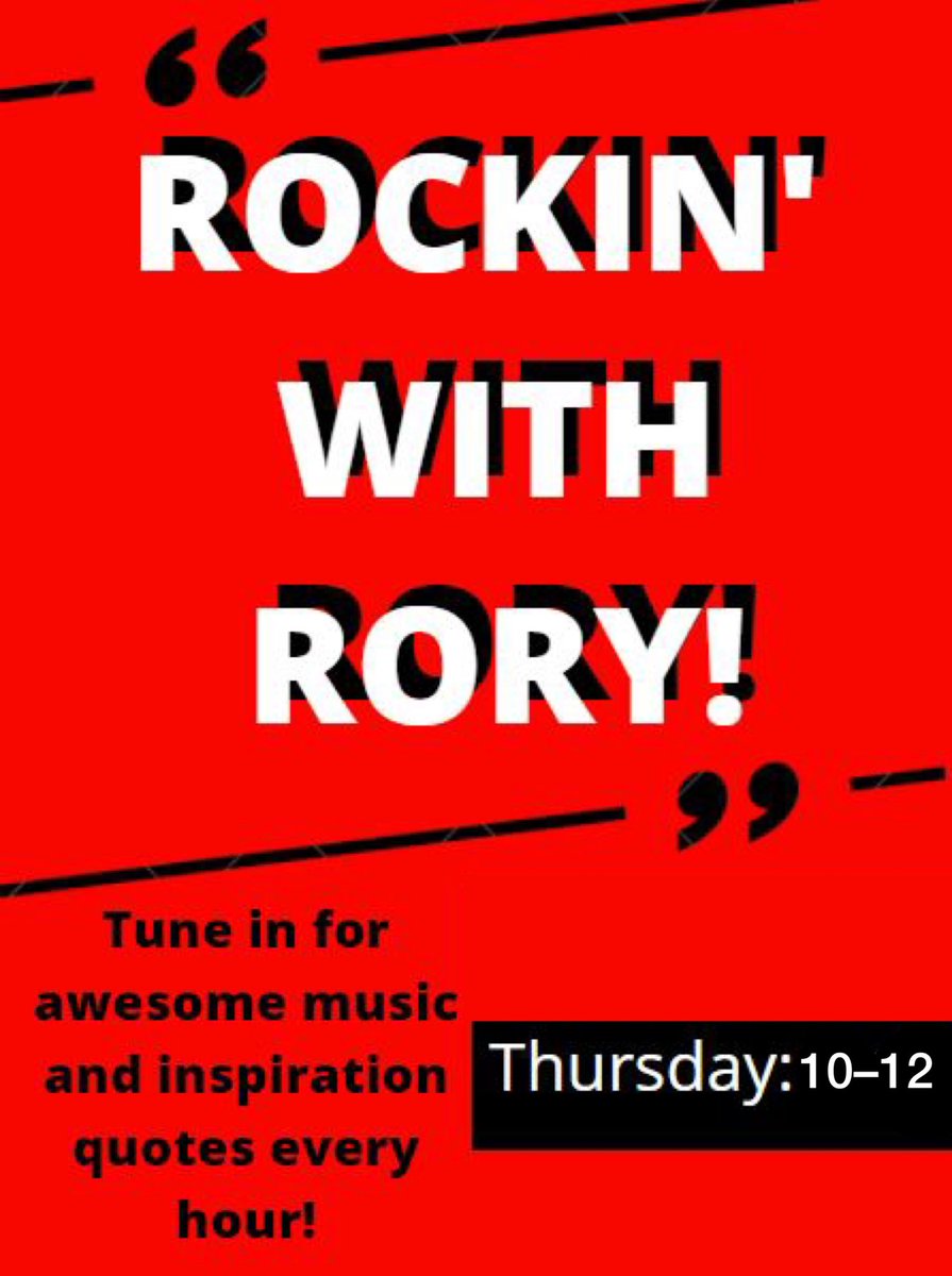 Tune into Rockin’ With Rory today from 10-12 through the radio fx app or 97.1FM!