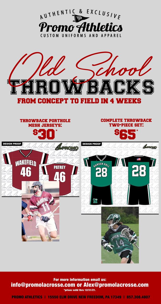 Old School look at great quality. Delivered in 4 weeks! <a href="/PromoLacrosse/">Promo Lacrosse</a> #lacrosse #uniforms #oldschool