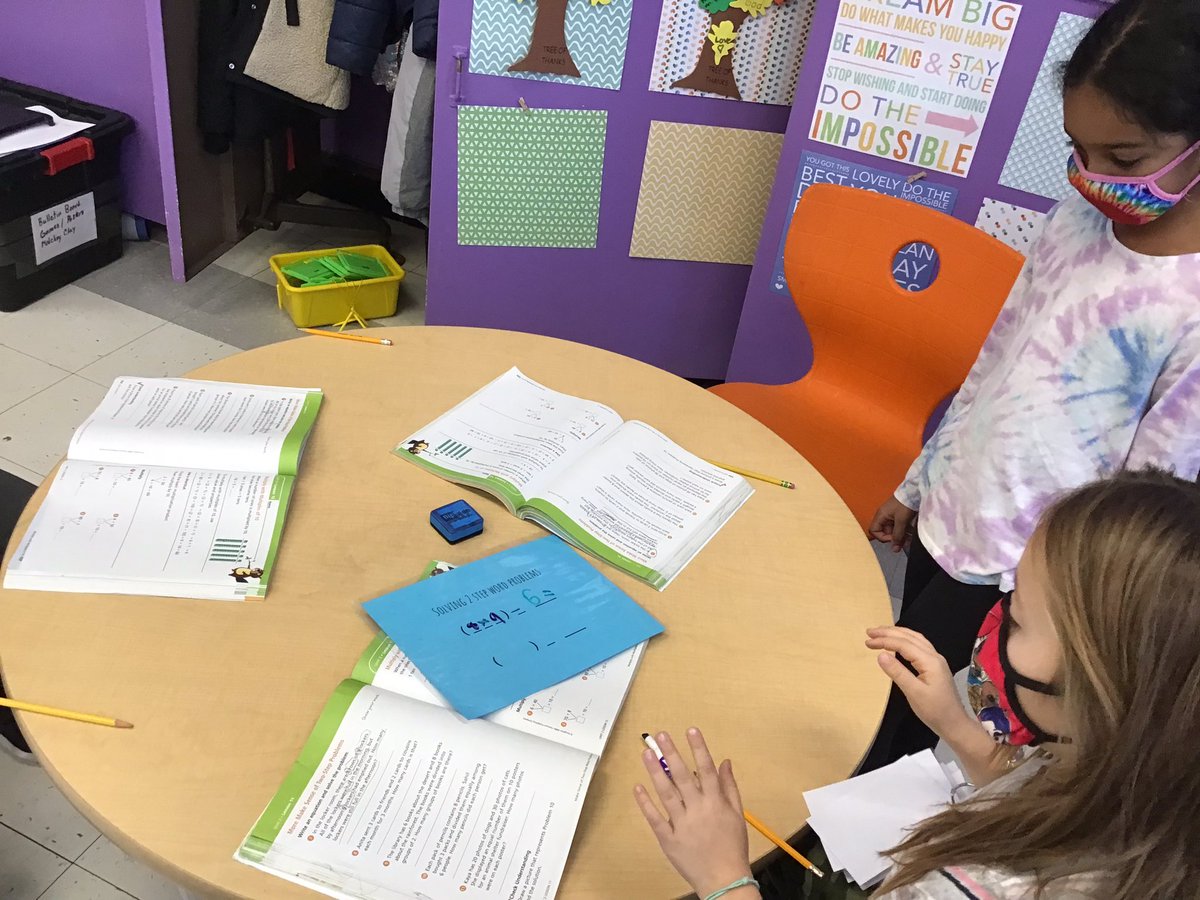 ereganmineola's tweet photo. Using “Math Mats” to help us organize our 2 step word problems! @Jackson_Ave #MineolaProud #AlwaysLearning @MrsRodr1guez #MathExpressions https://t.co/BI8iNswQqg