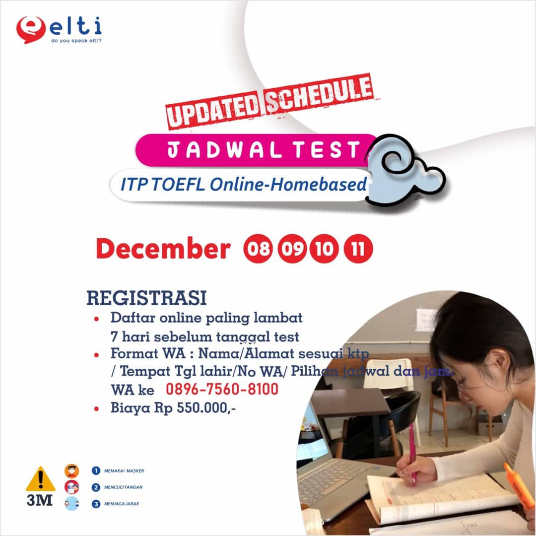 eltisolo's tweet photo. Jadwal terdekat TOEFL itp test di elti solo https://t.co/j4nRUUGivP