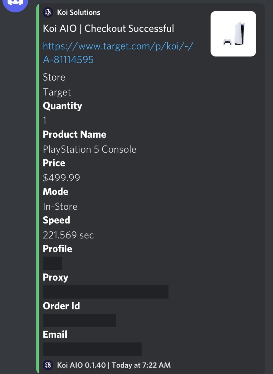 ZheXu13's tweet image. Only running one account, still hit one console, tough drop today, Shout out to @Koi_AIO, better start to make more account now, again @jeru035 proxies can pair with any bot, #teamjeru