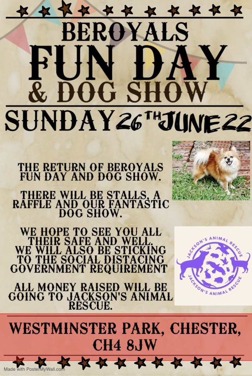 Hey guys. Now we have found out that we will be raising funds for Jackson's Animal Rescue, it is now time to start planning. 
So if you would like to become a stall holder or able to help with raffle prizes then contact us <a href="/ShitChester/">13 years of Shitchester</a> <a href="/where_dogs/">Where to take your dogs in chester</a> <a href="/wearechester/">We Are Chester</a> <a href="/chestertweetsuk/">#chestertweets</a>