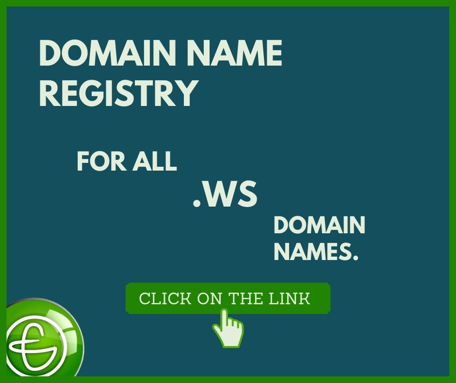 Domain Name Registry For All .WS Domains Names. And best of all, registration is FREE. 

Click here: cash4earn.aweb.page/Domain-Name-Re…

#Domains #domain #domainnames #domainname #Host #webhosting #Website #websites #WebsiteBuilder #HostingInfo #DomainInfo #domaining