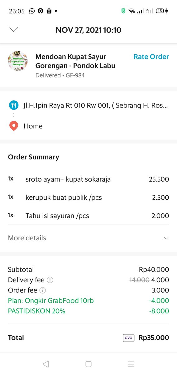 Pilihan jatuh pada Sroto Sokaraja 😁 ada loh di GrabFood n lebih murah lagi karna pake paket Ceria unlimited GrabFood tuh liat aja bukti pembeliannya, diskonnya oke loh, makinlah happy thanks to #NgeGrabFoodCeria #Makanthon
