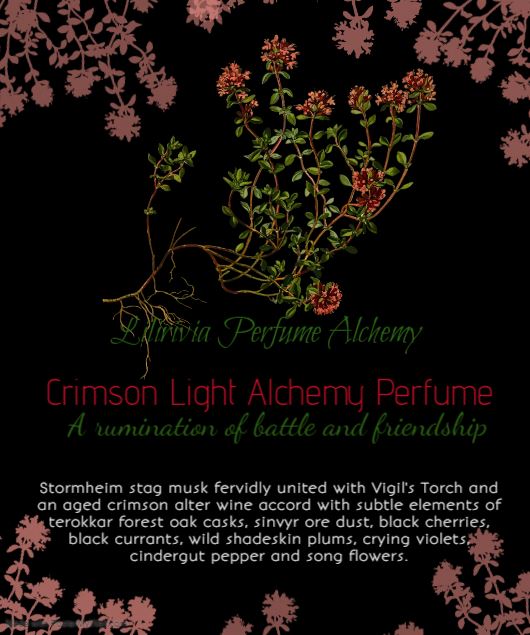 DarkPerfumer's tweet photo. Crimson Light Alchemy Perfume- A rumination of battle and friendship https://t.co/tqFIMwFnZU