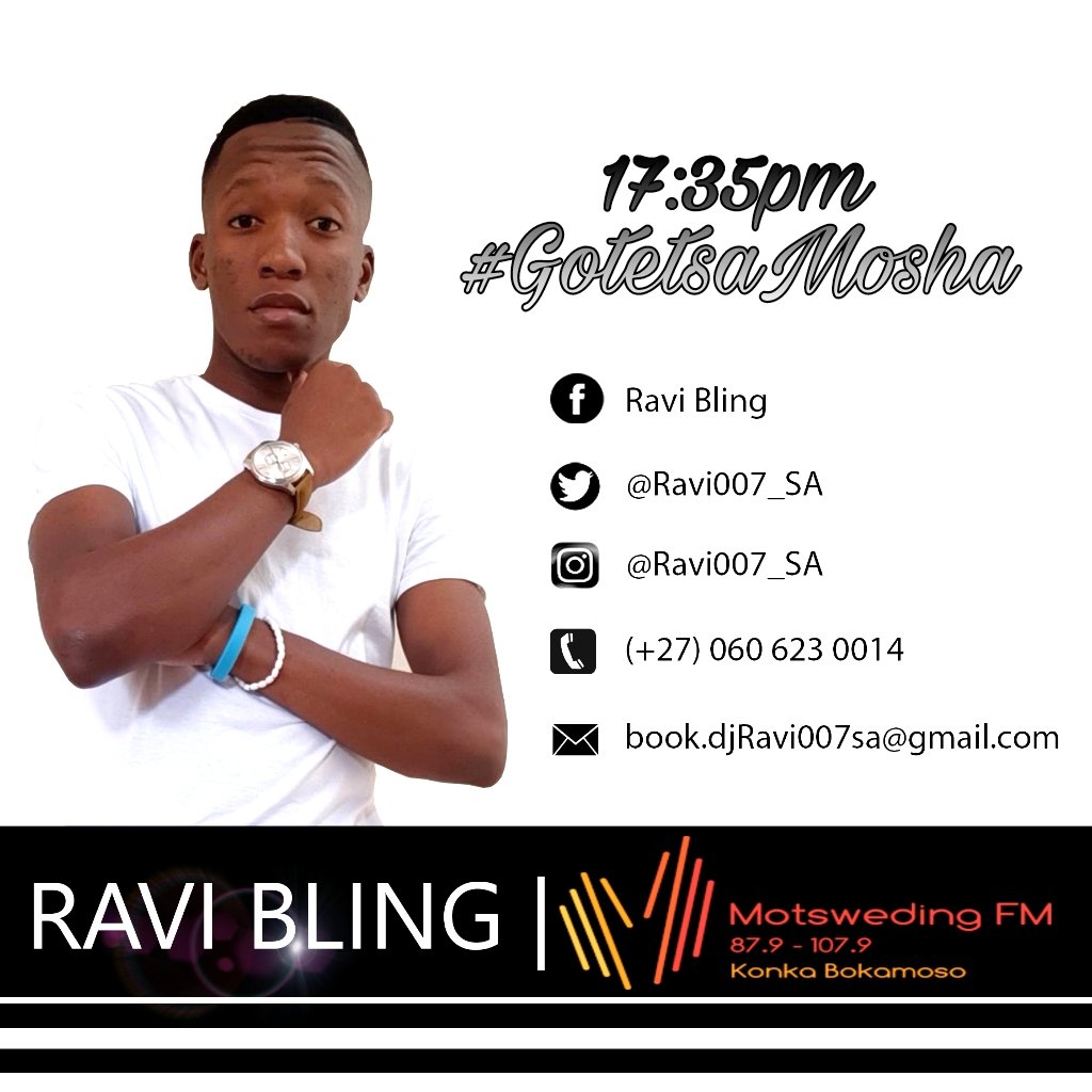 Ravi007_SA's tweet photo. Closing down @MotswedingFM #GotetsaMosha with a wicked mix, 17:35pm alongside @luckytlale & @nelly_moruri
Be there or be told. Re kene Dezembeng rona🕺
📡 DSTV Channel: 809
☎ Studio: 089 860 5665
📻 Stream: https://t.co/xDV0mUfwWh
#KonkaBokamoso #GotetsaMosha #RaviBling 🔥🚀 https://t.co/Cmt5Z3AuUr