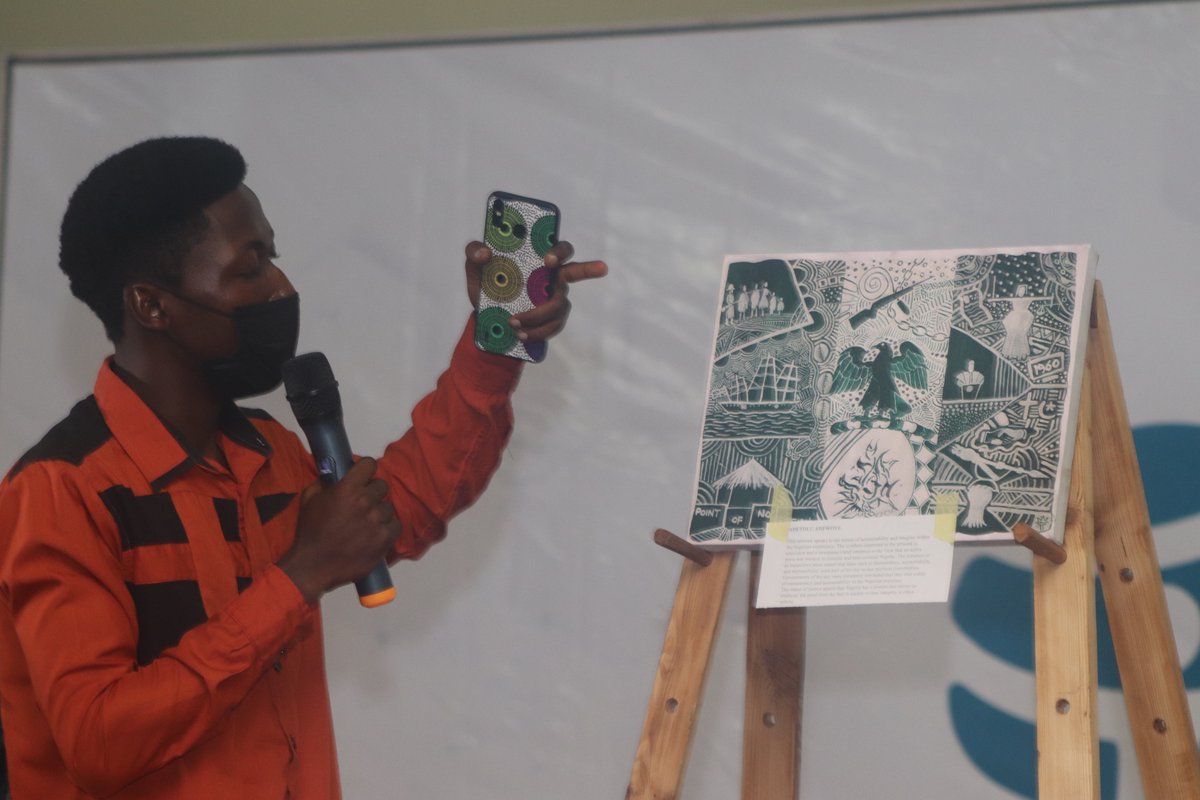 accountlabng's tweet photo. Our top 3 winners of the Art for Integrity Exhibition were celebrated as they explained the significance of their artworks in reflecting #integrity. They are:
Adetolu Adewoye
Olayade Oluwaponmile
@AyeVera20 Umasoye
#IINSummit #ArtforIntegrity #nameandfame #dogood #IntegrityIcon https://t.co/8ezMsQeOLH