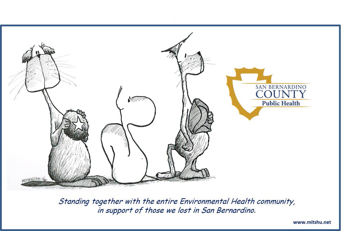 AASanitarians's tweet photo. The American Academy of Sanitarians is joining
.@nehaorg at 11:00 PST for a moment of reflection in honor of those #EnvironmentalHealth professionals who lost their lives in San Bernardino, #California six years ago today. https://t.co/zUHX7A6LbP