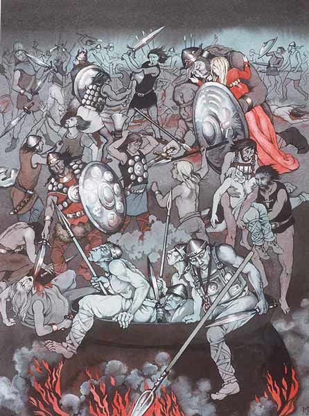 SianEsther's tweet photo. #FolkloreThursday theme today is villains so I thought I should bring up one of those tricky characters that acts as a villain and a hero? Efnisien; violent, emotional and prideful commits disturbing & horrifying atrocities but ultimately sacrifices himself in service to others. https://t.co/i0FJjPx8RN