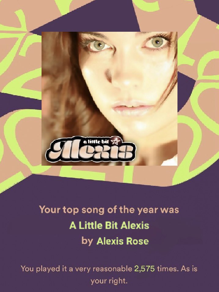 SchittsCreekOOC's tweet photo. I’m a little bit… #SpotifyWrapped https://t.co/ujwmTJpALp