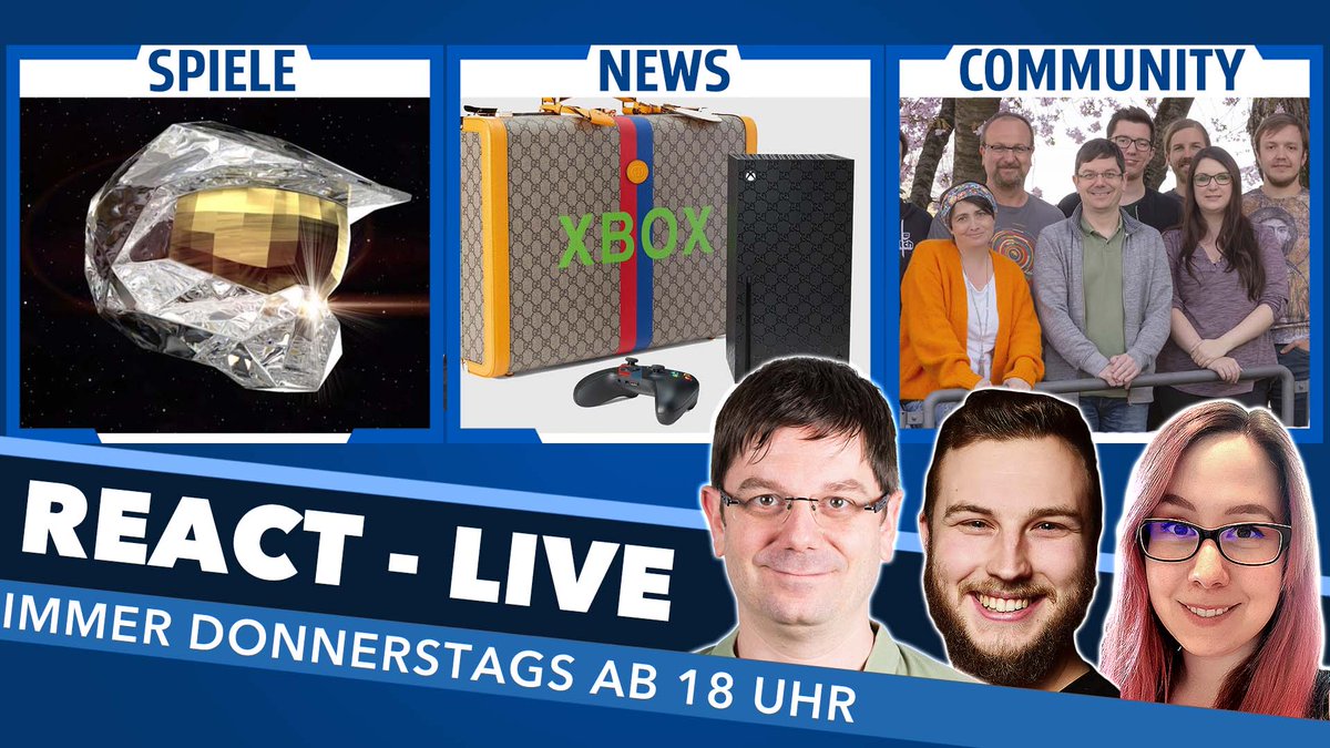 🤩Ab 18 Uhr live🤩
<a href="/casual_kuhls/">Ann-Kathrin Kuhls</a>, <a href="/HeikosKlinge/">Heiko Klinge</a> &amp; <a href="/HeartshotMusic/">Julius Busch</a> sprechen heute bei #ReactLive über den Traumberuf Spieleredakteur, wie ihr künftig mit uns zusammenarbeiten könnt, eine 7.000-Euro-Xbox &amp; eure Themen der Woche!

▶️twitch.tv/monstersandexp…
▶️youtu.be/JPny45BccSM