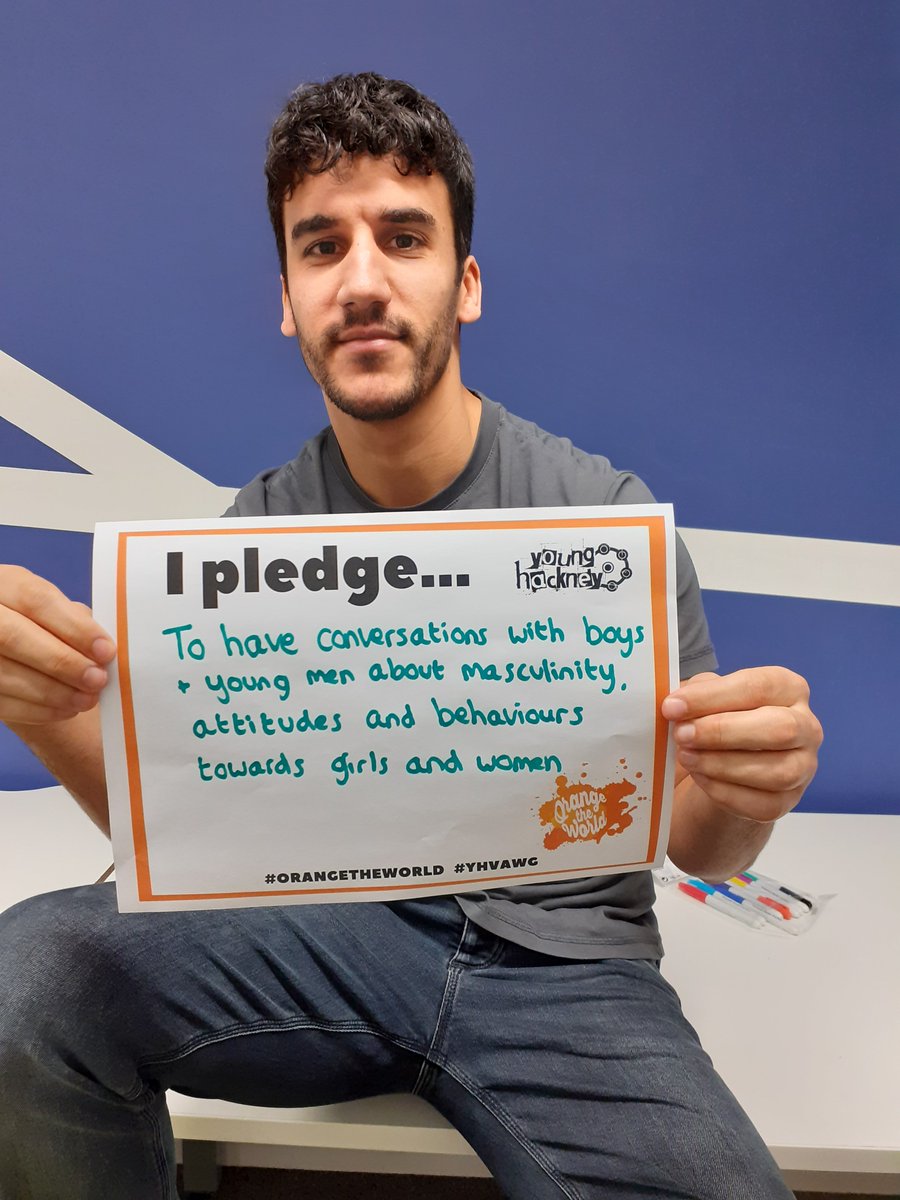 'I pledge to have conversations with boys + young men about masculinity, attitudes and behaviours towards girls and women.'

Reject the ideas of masculinity that see violence and dominance as “strong” and “male” this #16Days of Activism. #OrangeTheWorld #YHVAWG