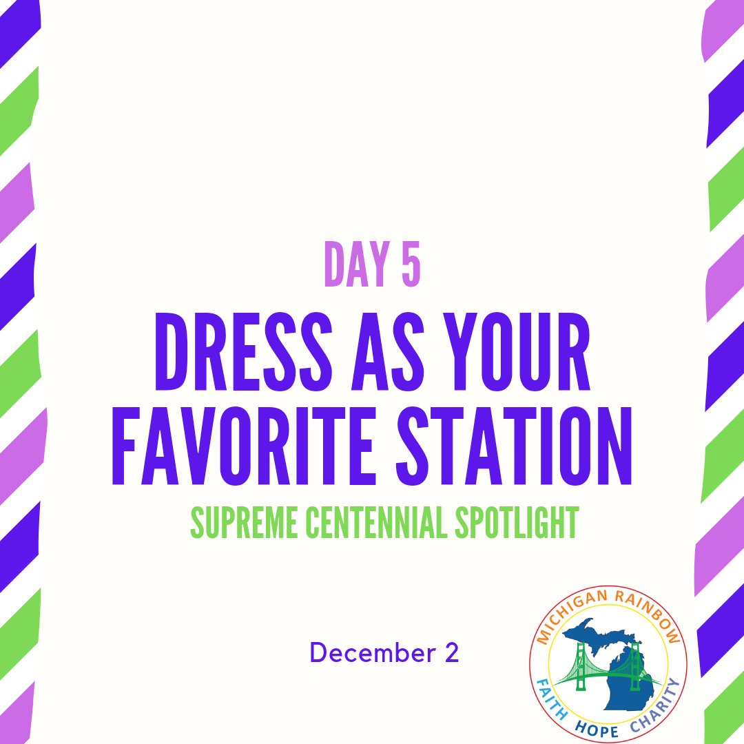MichiganIORG's tweet photo. Supreme Centennial Spotlight Day 5- Dress as your favorite station! Show us why you love the lesson of that station. Make sure you tag us!

#MichiganIORG
#MasonicOhana https://t.co/nexuAfXGOb