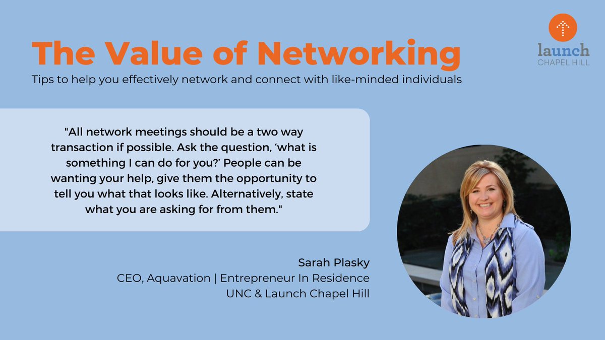 launchCH's tweet photo. Up next on our #ValueOfNetworking series is a tip from @thedigitalcmo, one of our #Launch Entrepreneurs-in-Residence.
Follow these tips to help you effectively network with others during holiday parties or networking events.
#networking #tips #entrepreneurship https://t.co/1R2evJduNu