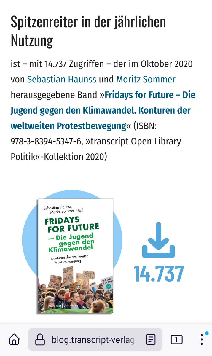 Sebastian Haunss (@sehaunss) on Twitter photo ... offenbar großes Interesse an unserem Buch über FFF (blog.transcript-verlag.de/open-access-er…) #FridaysForFuture #openaccess <a href="/protestinstitut/">Protestinstitut</a> ... offenbar großes Interesse an unserem Buch über FFF (blog.transcript-verlag.de/open-access-er…) #FridaysForFuture #openaccess <a href="/protestinstitut/">Protestinstitut</a>
